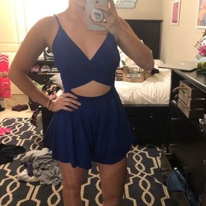 Keyhole blue game day romper